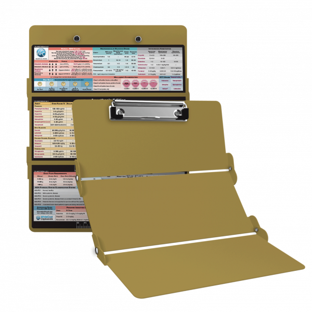 WhiteCoat Clipboard® Trifold - Tactical Brown Anesthesia Edition